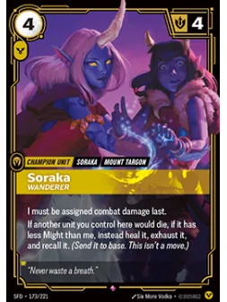 Compra Soraka, Wanderer (V.1 - Rare) de Riftbound al mejor precio (0,2