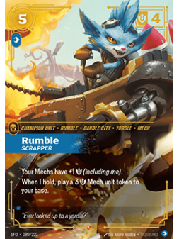 Rumble, Scrapper (V.1 - Epic) de Riftbound en 02 - Spiritforged | La Cueva Roja