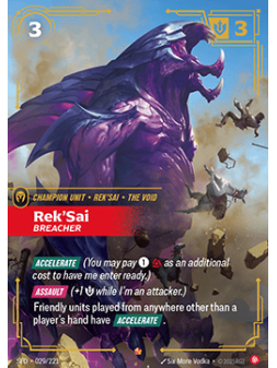 Rek'Sai, Breacher (V.1 - Epic) de Riftbound en 02 - Spiritforged | La Cueva Roja