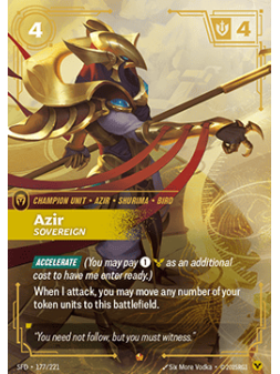 Azir, Sovereign (V.1 - Epic) de Riftbound en 02 - Spiritforged | La Cueva Roja