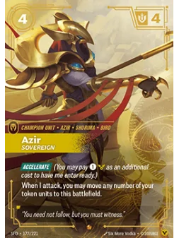 Compra Azir, Sovereign (V.1 - Epic) de Riftbound al mejor precio (6,95