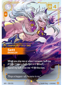 Sett, Brawler (V.1 - Showcase) de Riftbound en 02 - Spiritforged | La Cueva Roja