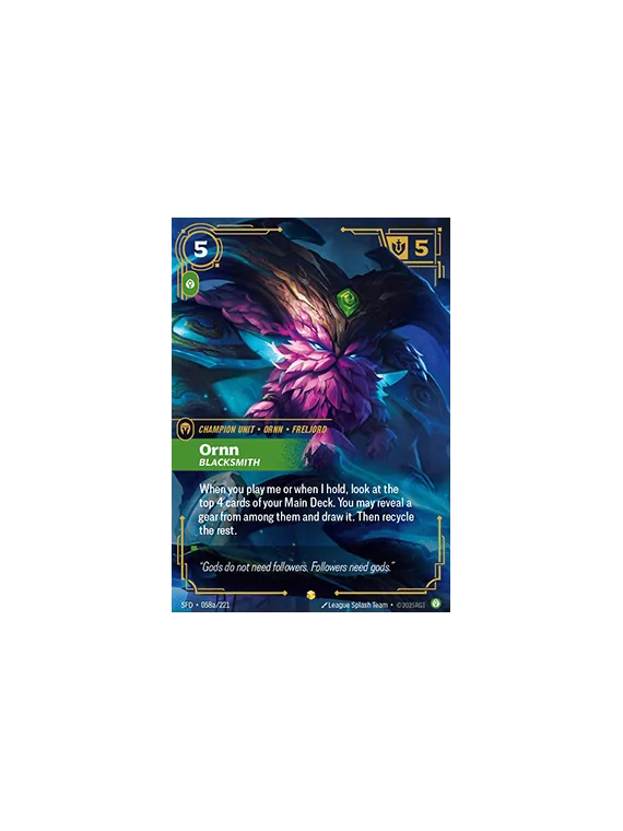 Compra Ornn, Blacksmith (V.2 - Showcase) de Riftbound al mejor precio 