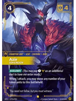 Compra Azir, Sovereign (V.2 - Showcase) de Riftbound al mejor precio (