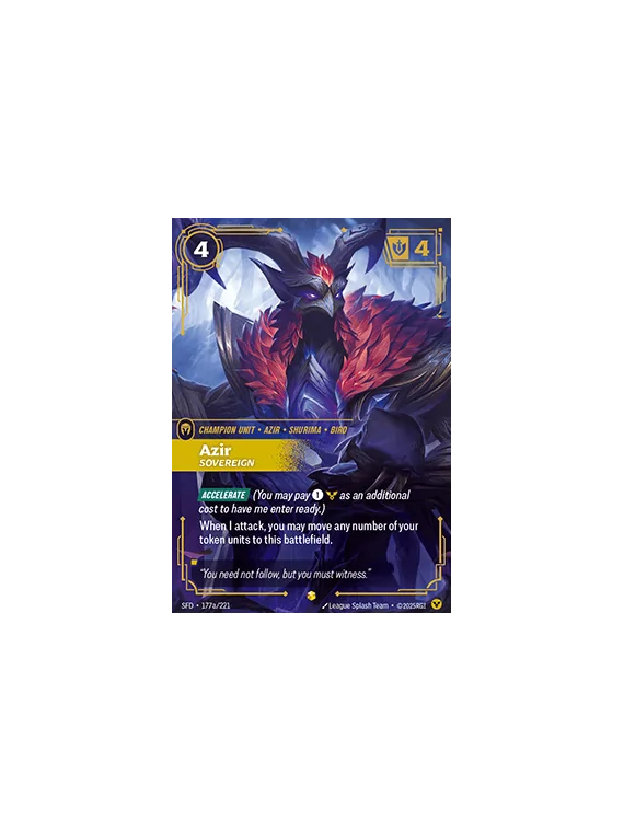 Compra Azir, Sovereign (V.2 - Showcase) de Riftbound al mejor precio (