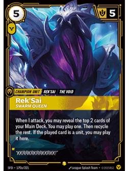 Rek'Sai, Swarm Queen (V.2 - Showcase) de Riftbound en 02 - Spiritforged | La Cueva Roja