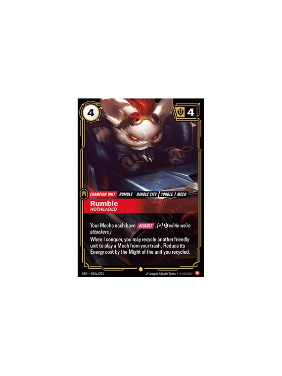 Compra Rumble, Hotheaded (V.2 - Showcase) de Riftbound al mejor precio