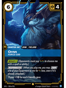 Ornn, Forge God (V.2 - Showcase) de Riftbound en 02 - Spiritforged | La Cueva Roja