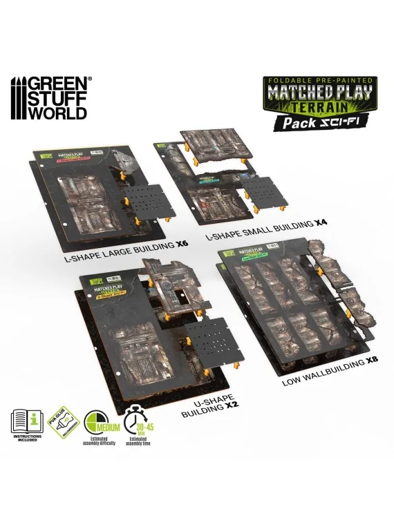 Compra Pack de Escenografía Matched Play Plegable Pre-Pintada: Sci-Fi 