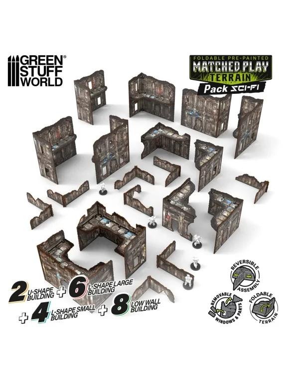 Compra Pack de Escenografía Matched Play Plegable Pre-Pintada: Sci-Fi 