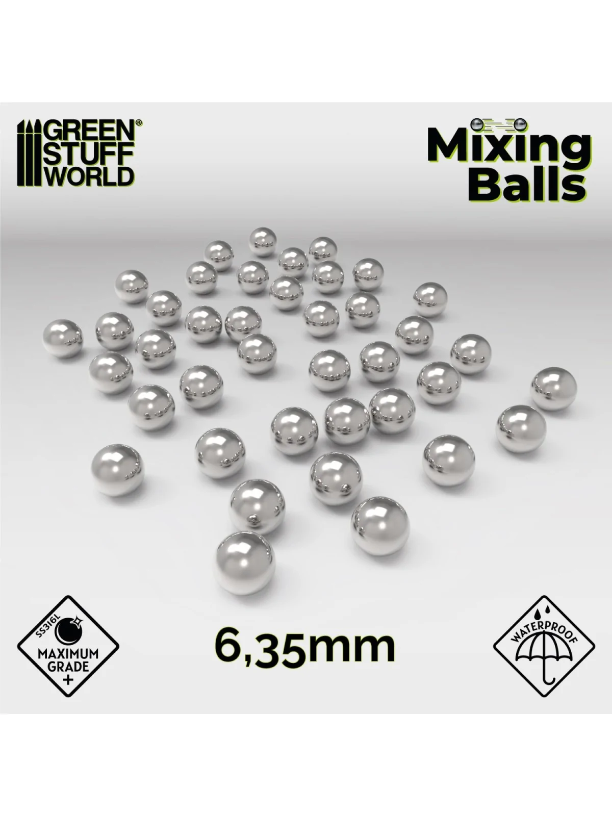 Compra Bolas Mezcladoras Pintura 6,35mm (Green Stuff World) de Green S
