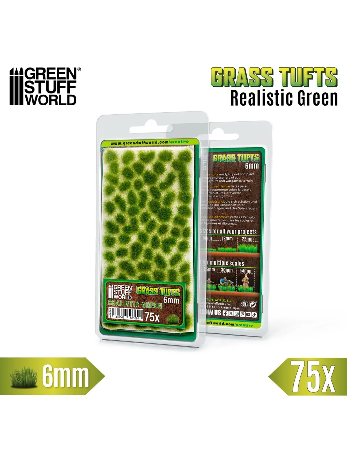 Compra Matas Cesped: Tufts 6 mm Verde Realista (Green Stuff World) de 
