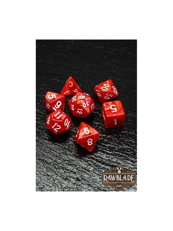 Rawblade Marble Red Dice Set