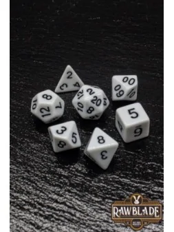 Rawblade Opaque White Dice Set