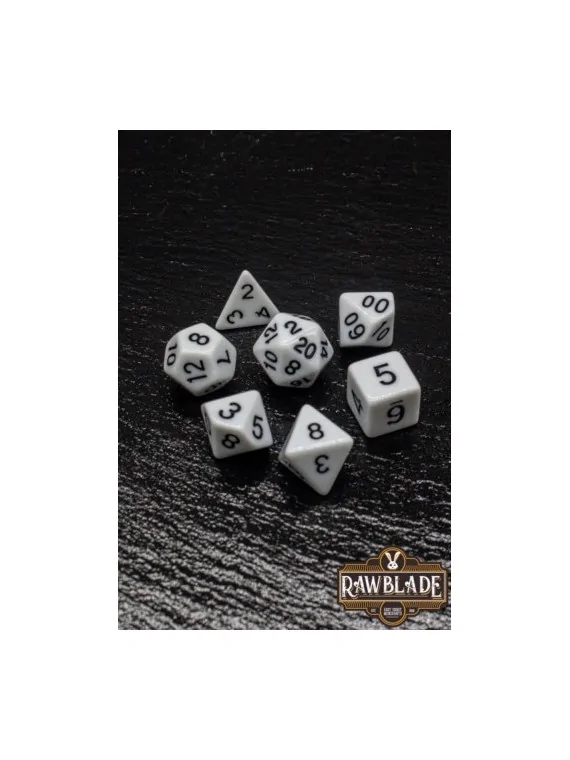 Rawblade Opaque White Dice Set