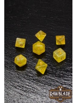 Rawblade Gemstone Amber Dice Set