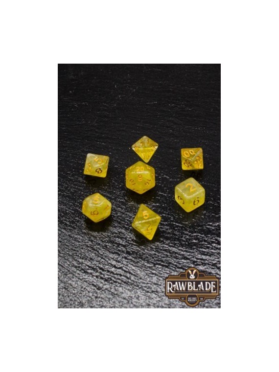 Rawblade Gemstone Amber Dice Set