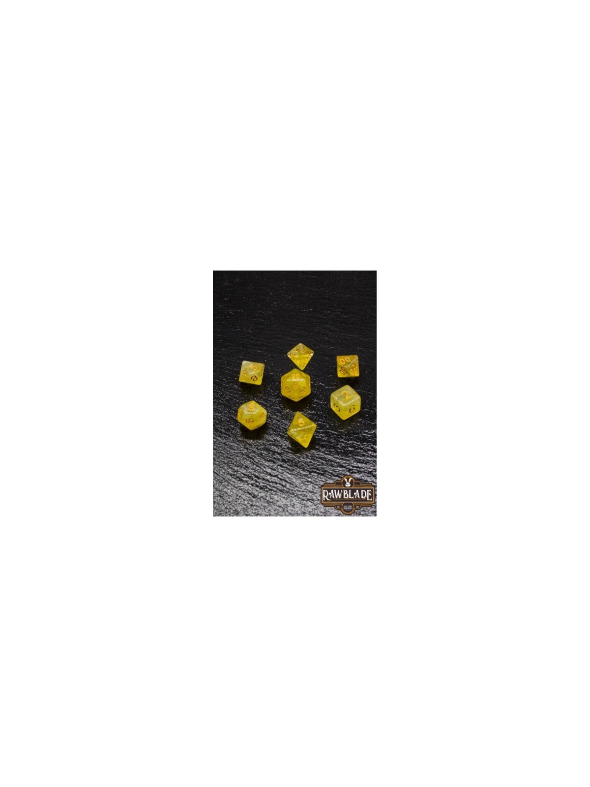 Rawblade Gemstone Amber Dice Set