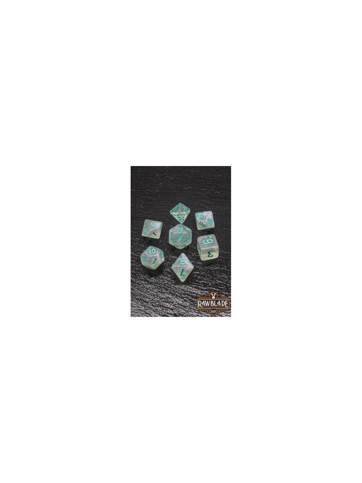 Rawblade Gothic Emerald Dice Set