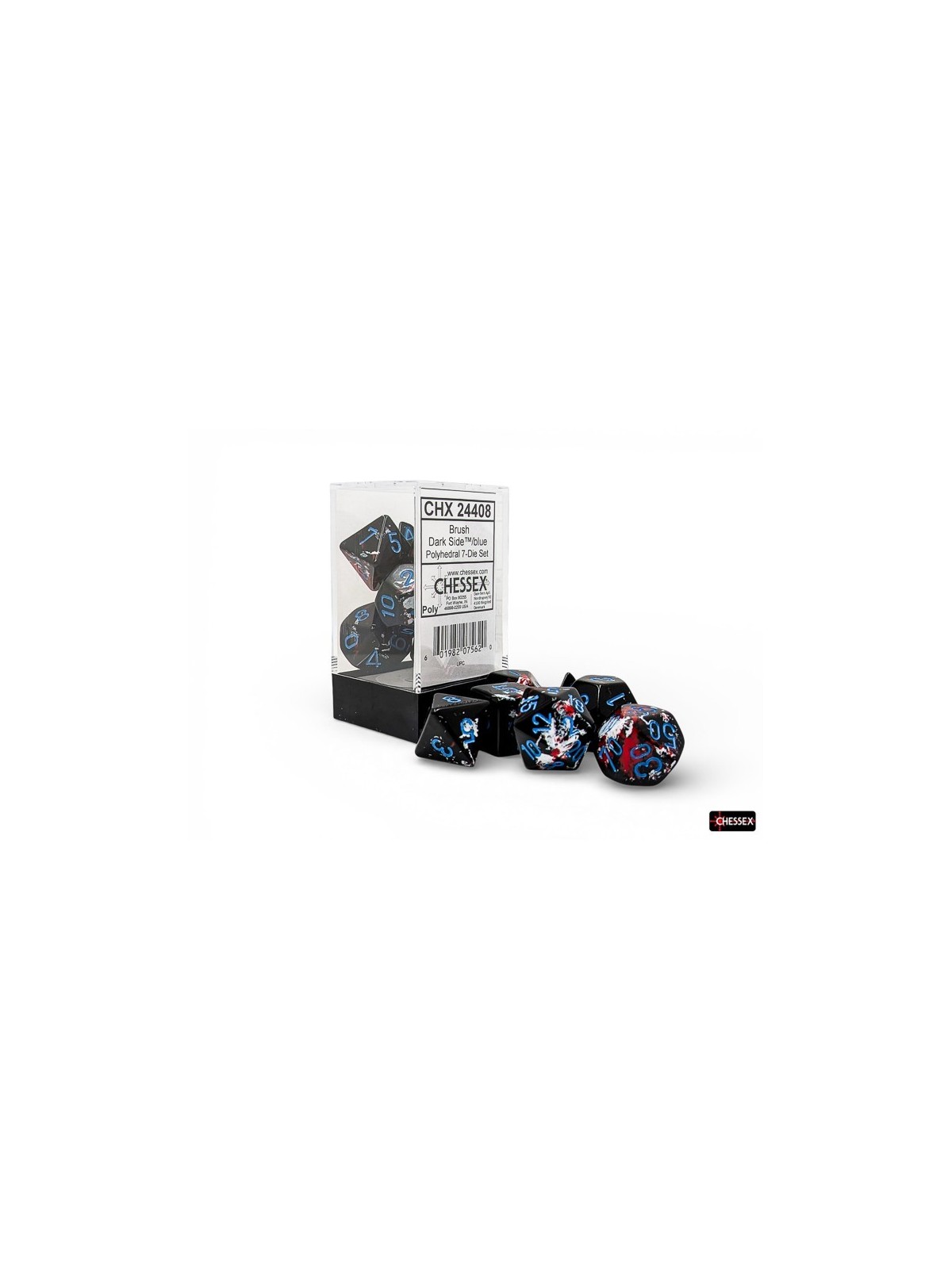 7 Dice Brush Polyhedral Dark Side/Blue Dice Block de Last Level en Dados | La Cueva Roja