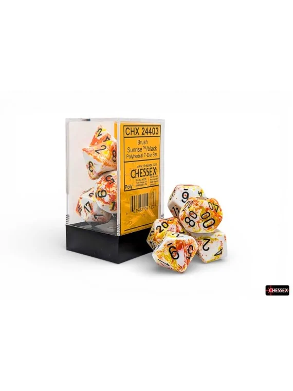 Compra 7 Dice Brush Polyhedral Sunrise/Black Dice Block de Last Level 