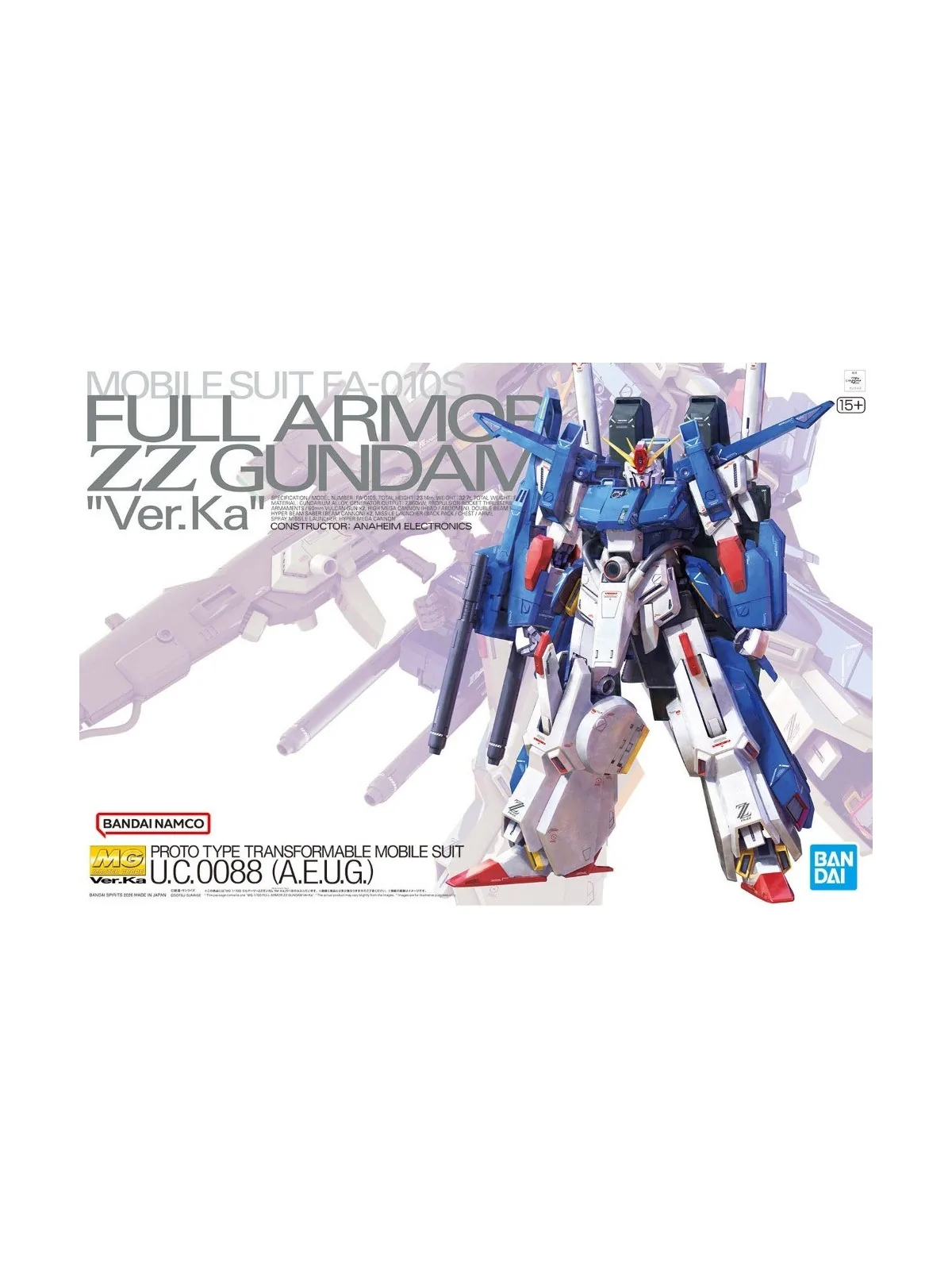 Compra Gundam: 1/100 – MG Full Armor ZZ Ver. KA de Bandai al mejor pre