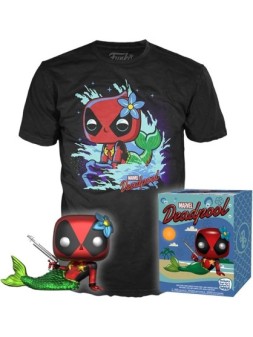 Set figura POP & Tee Marvel Deadpool Mermaid Exclusive (L) de Funko en Camisetas | La Cueva Roja