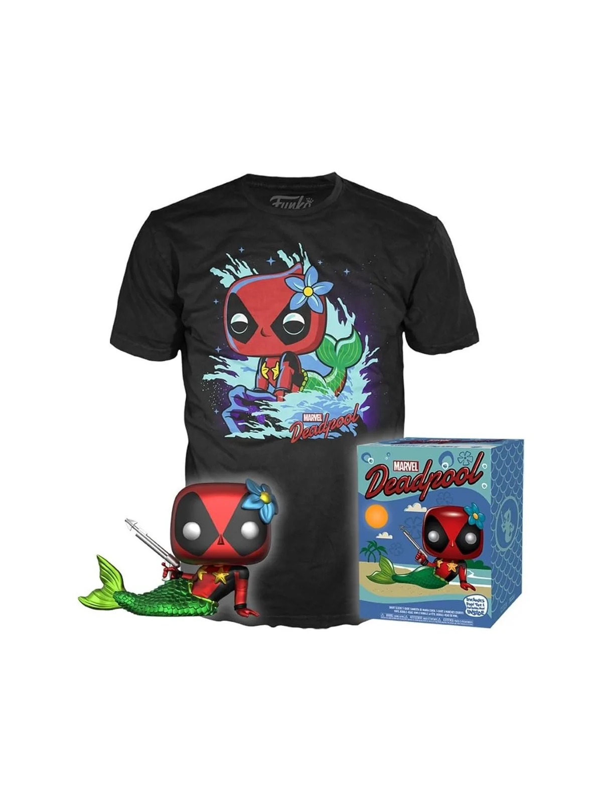Compra Set figura POP & Tee Marvel Deadpool Mermaid Exclusive (L) de F
