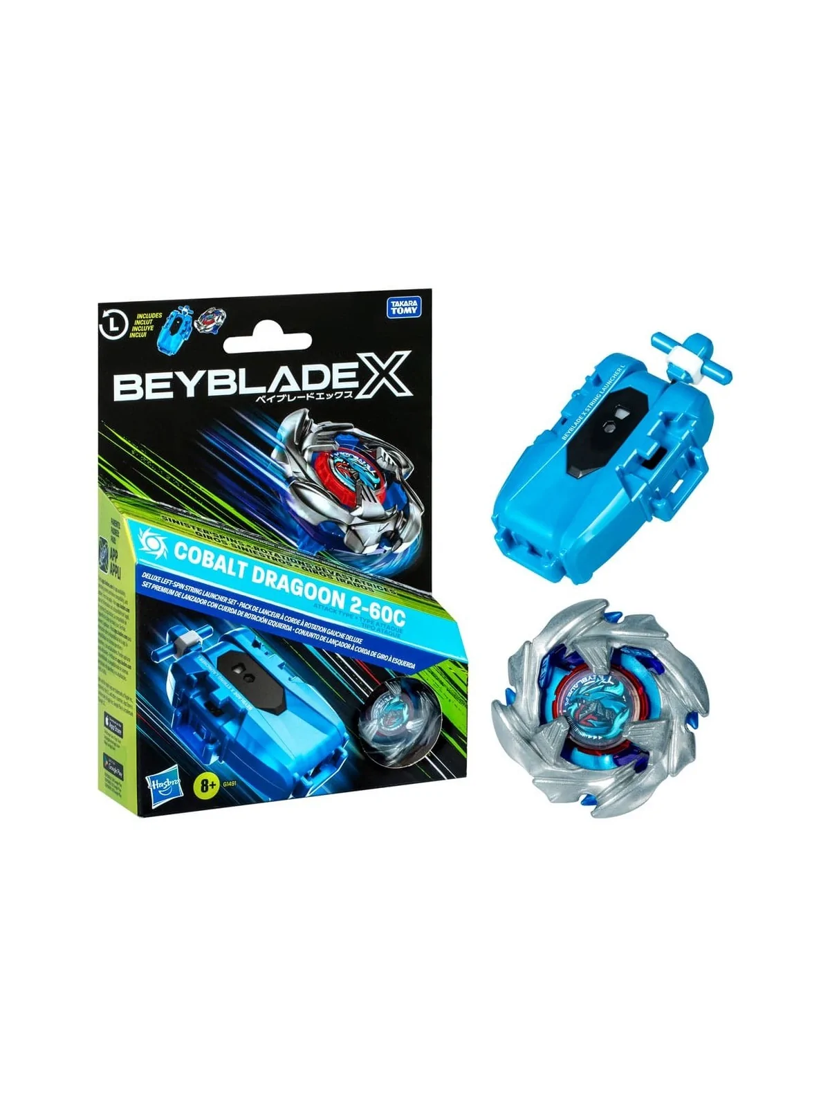 Compra Beyblade X: Set premium de lanzador con cuerda y top Cobalt Dra