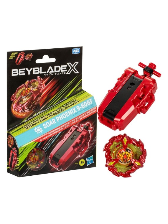 Beyblade X: Set Premium de Lanzador con Cuerda y Top Soar Phoenix de Hasbro en Beyblade X | La Cueva Roja