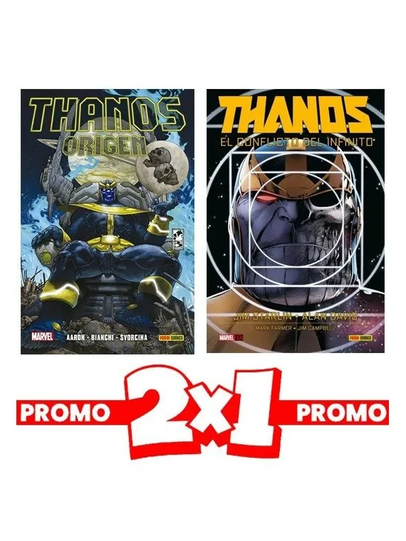 Compra 2x1 Thanos El Conflicto del Infinito + Thanos: Origenes de Pani