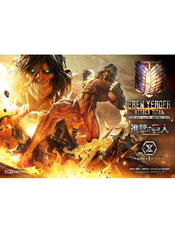 Ataque a los Titanes (TV Animation) Ultimate Diorama Masterline Estatua Eren Yeager Attack Titan Bonus Version 81 cm