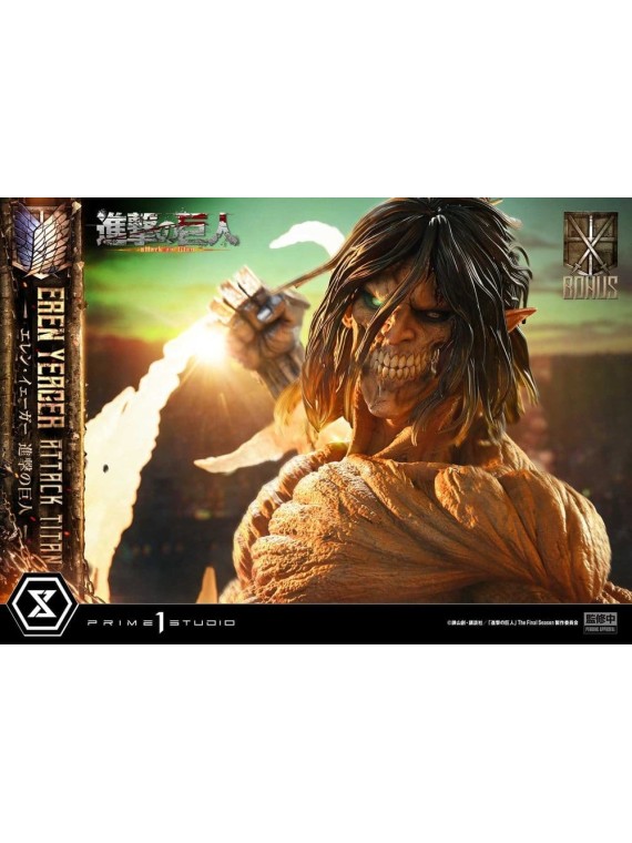 Ataque a los Titanes (TV Animation) Ultimate Diorama Masterline Estatua Eren Yeager Attack Titan Bonus Version 81 cm