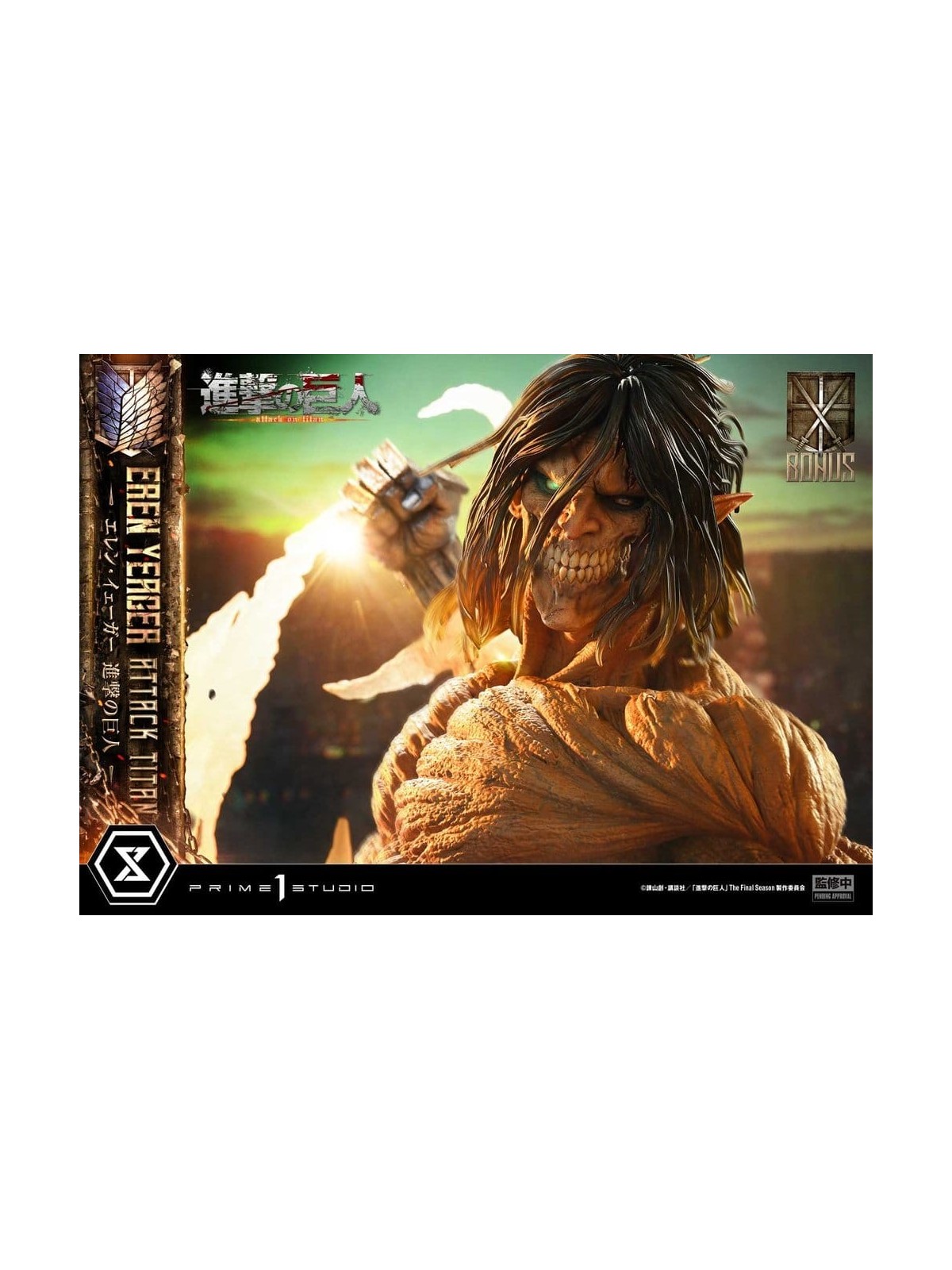 Ataque a los Titanes (TV Animation) Ultimate Diorama Masterline Estatua Eren Yeager Attack Titan Bonus Version 81 cm