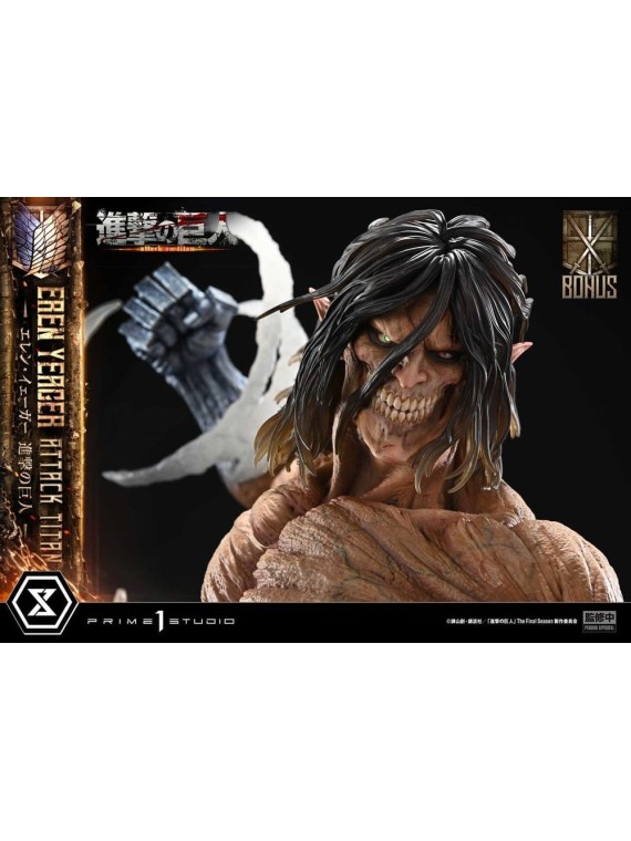 Ataque a los Titanes (TV Animation) Ultimate Diorama Masterline Estatua Eren Yeager Attack Titan Bonus Version 81 cm