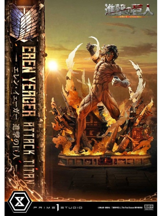 Ataque a los Titanes (TV Animation) Ultimate Diorama Masterline Estatua Eren Yeager Attack Titan Bonus Version 81 cm