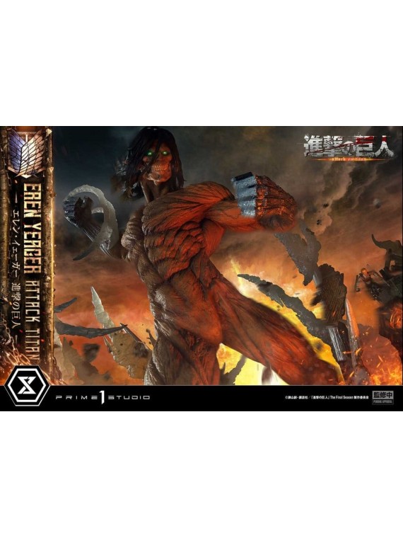 Ataque a los Titanes (TV Animation) Ultimate Diorama Masterline Estatua Eren Yeager Attack Titan Bonus Version 81 cm