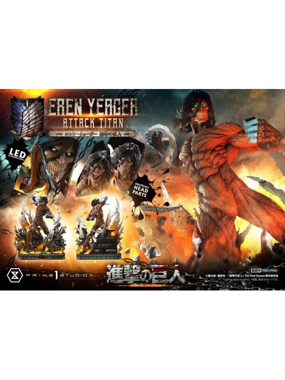Ataque a los Titanes (TV Animation) Ultimate Diorama Masterline Estatua Eren Yeager Attack Titan Bonus Version 81 cm