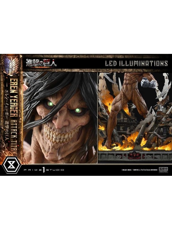 Ataque a los Titanes (TV Animation) Ultimate Diorama Masterline Estatua Eren Yeager Attack Titan Bonus Version 81 cm