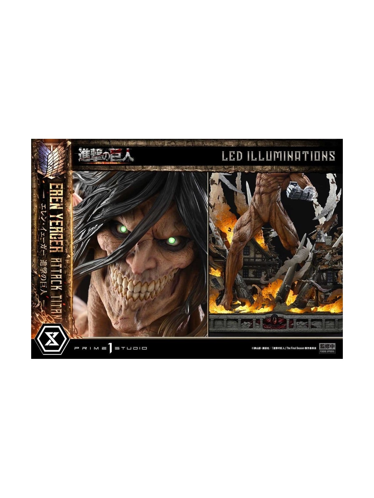 Ataque a los Titanes (TV Animation) Ultimate Diorama Masterline Estatua Eren Yeager Attack Titan Bonus Version 81 cm