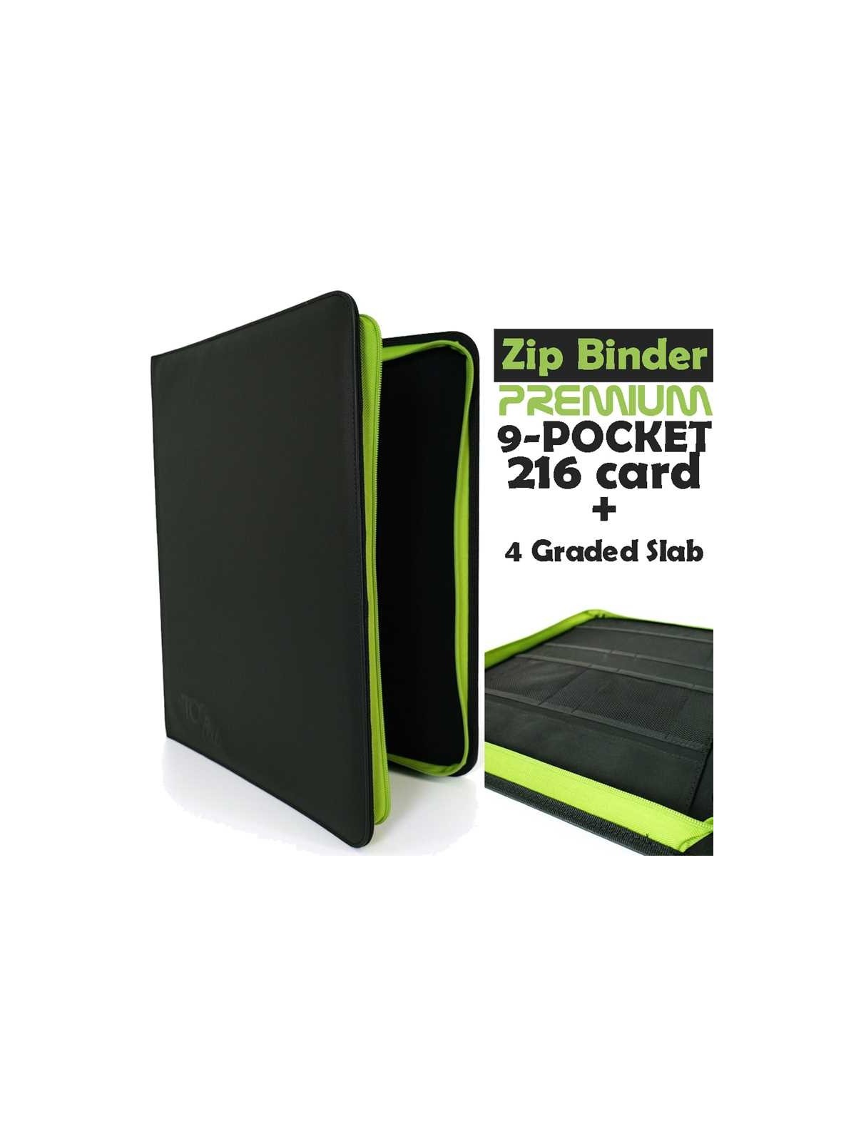 Album Premium 9-Pocket Toploader (216 Toploader + 4 Graded SLAb) - Leather Black