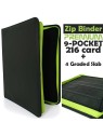 Album Premium 9-Pocket Toploader (216 Toploader + 4 Graded SLAb) - Leather Black