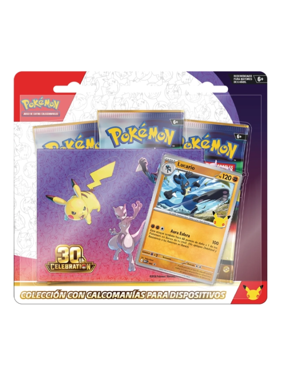 Pokemon TCG: Blíster Lucario Tech Sticker 30 Aniversario