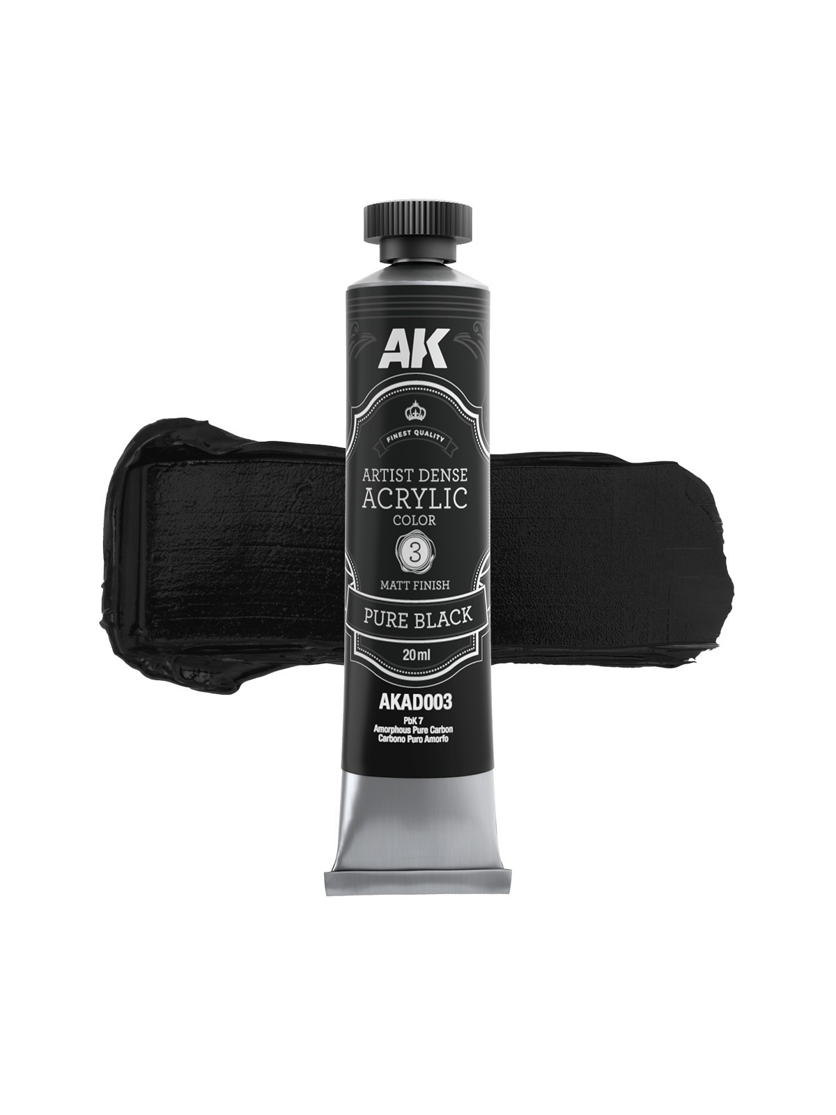 Negro Puro: Color Acrílico Denso Artístico (AKAD003)