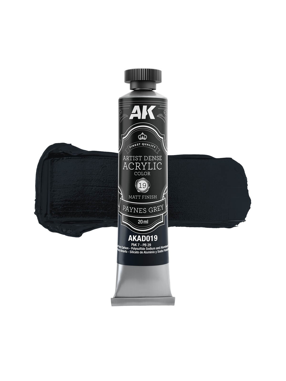 Gris De Payne: Color Acrílico Denso Artístico (AKAD019)