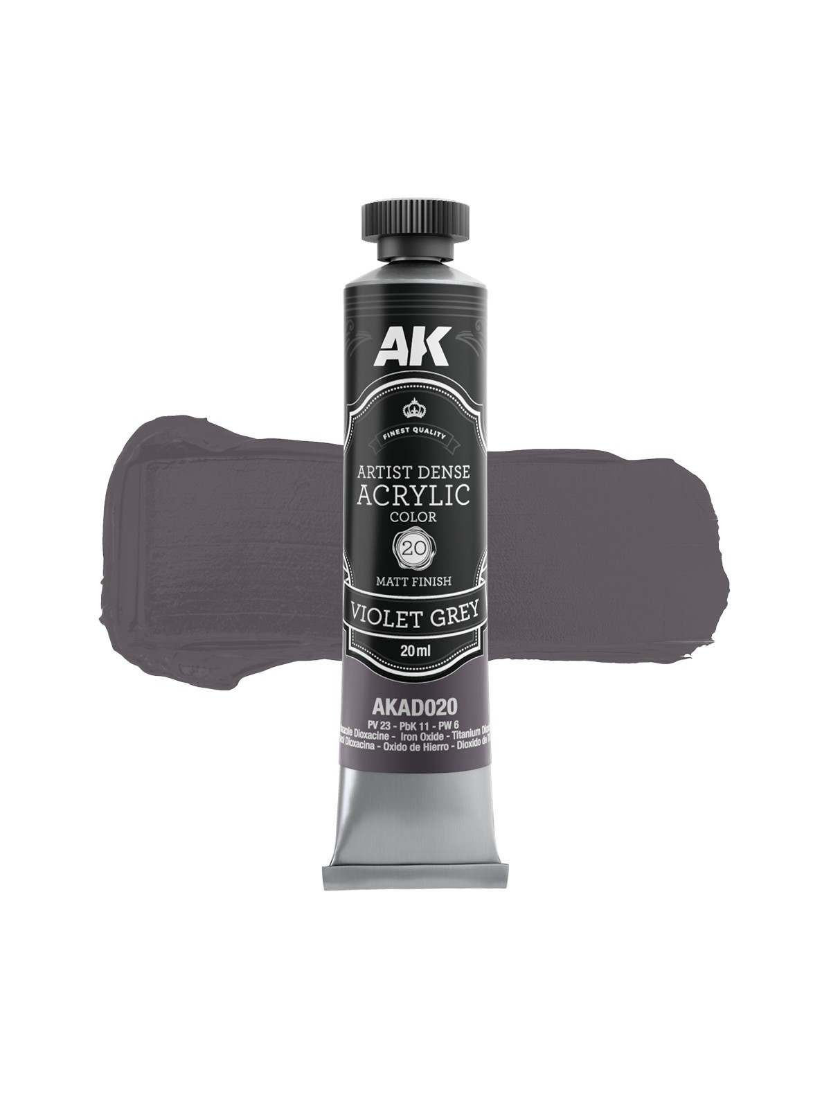 Gris Violeta: Color Acrílico Denso Artístico (AKAD020)