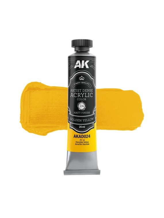 Amarillo Dorado: Color Acrílico Denso Artístico (AKAD024)