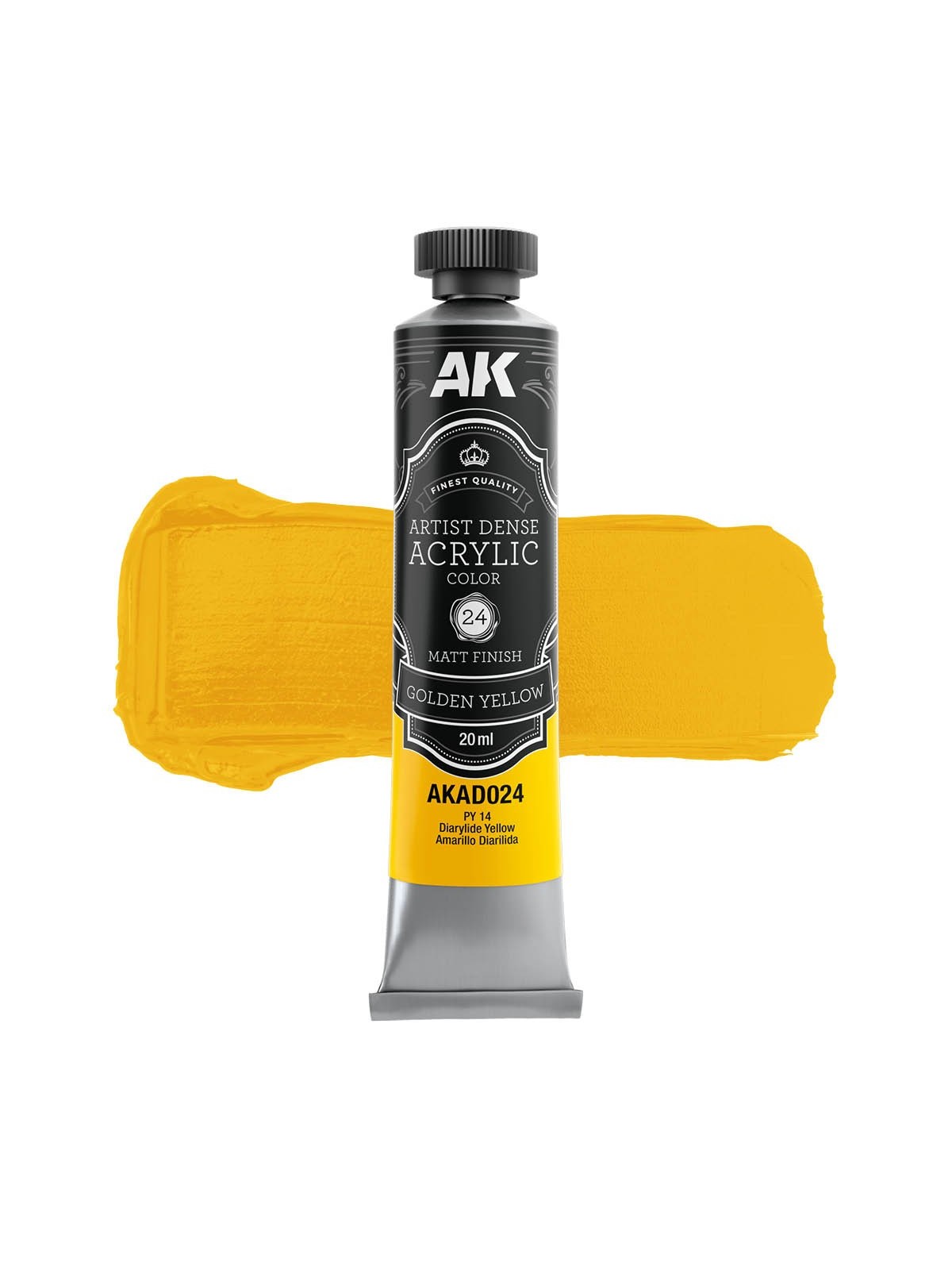 Amarillo Dorado: Color Acrílico Denso Artístico (AKAD024)