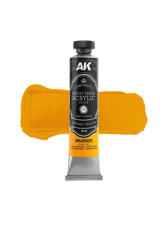 Amarillo Intenso: Color Acrílico Denso Artístico (AKAD025)