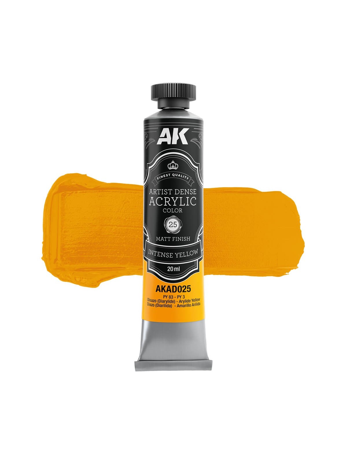 Amarillo Intenso: Color Acrílico Denso Artístico (AKAD025)